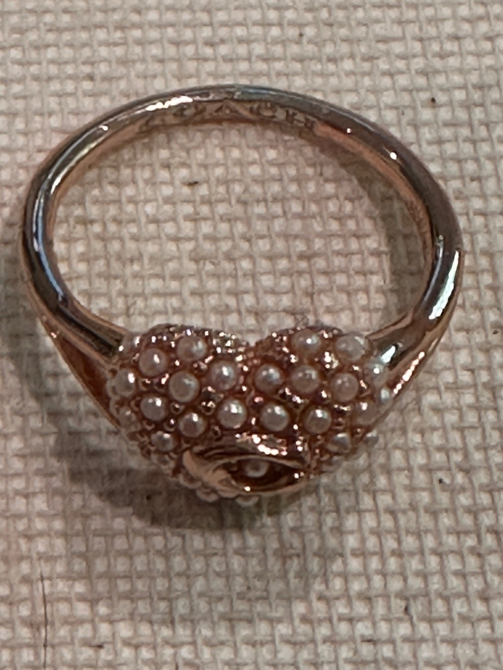 Diamond Cluster Heart Ring in Rose Gold Tone